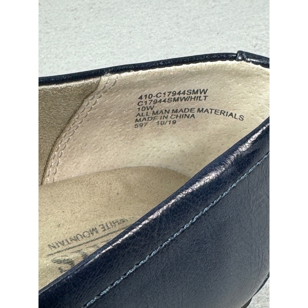 Cliffs by White Mountain Womens Hilt Navy Blue Pleated Comfort Ballet Flats 10W - Picture 10 of 10